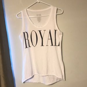 COLD CRUSH WHITE GRAPHIC TANK “ROYAL”